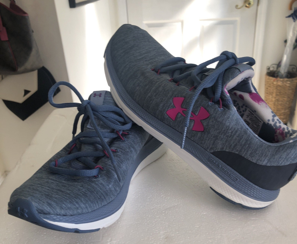 Under Armour Women's Charged Impulse 9 running shoe Gray pink knit 3024442-400